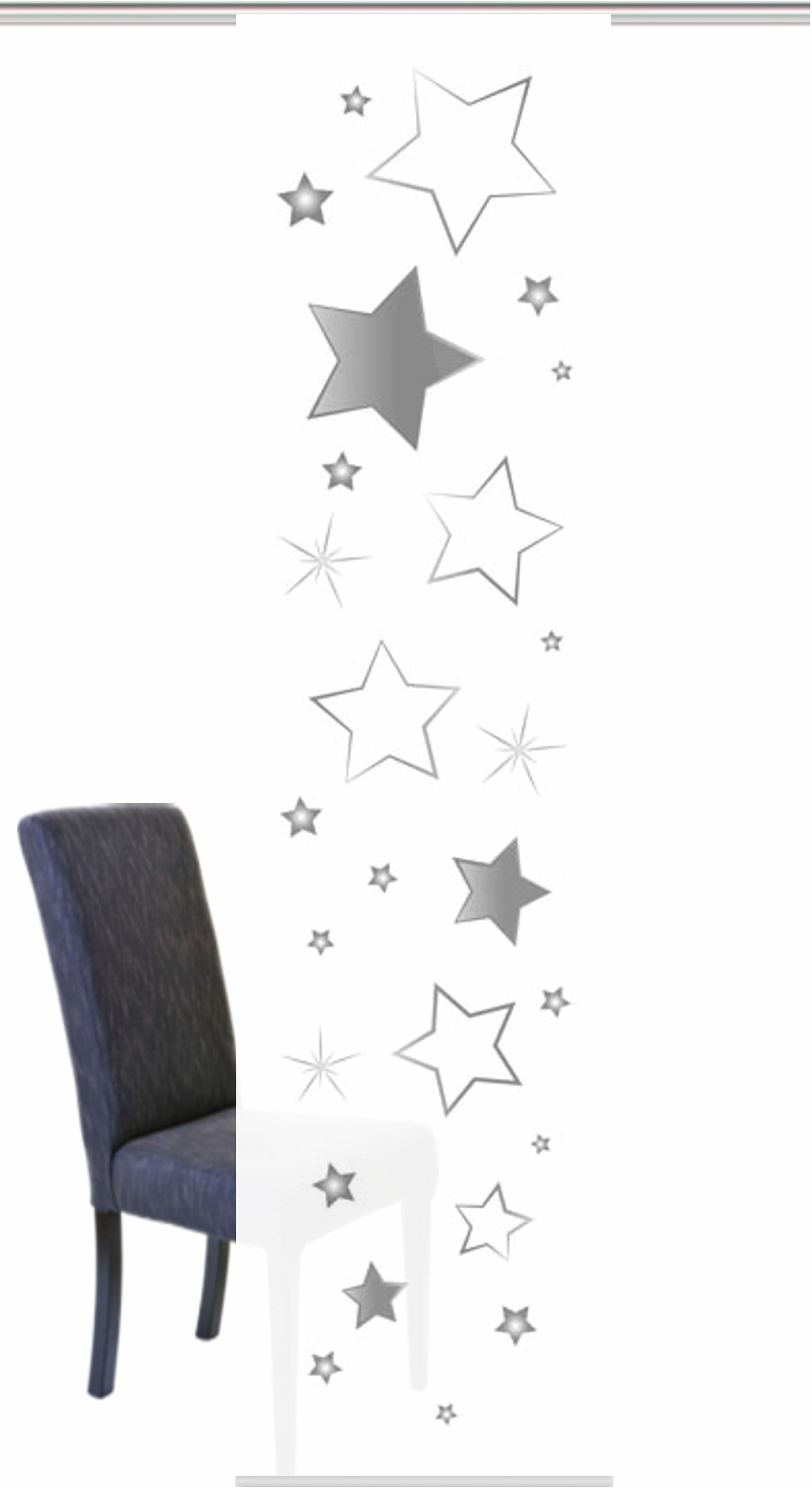 HOME WOHNIDEEN Schiebegardine »STARS«, (1 St.), HxB: 245x60, inkl.... grau Größe H/B: 245/60 cm