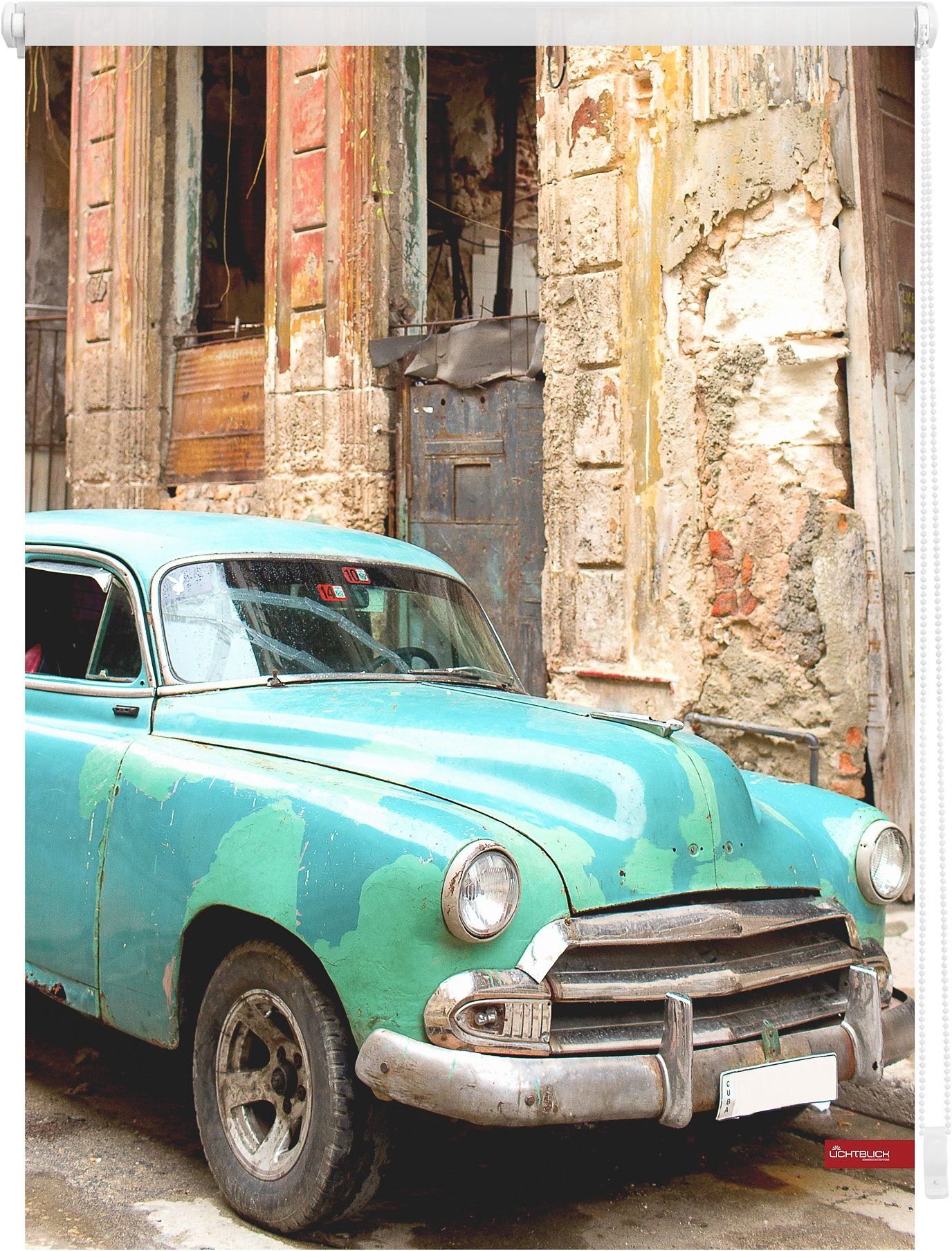 LICHTBLICK ORIGINAL Seitenzugrollo »Klemmfix Motiv Kuba«, Lichtschutz, ohne... blau Größe H/B: 150/120 cm
