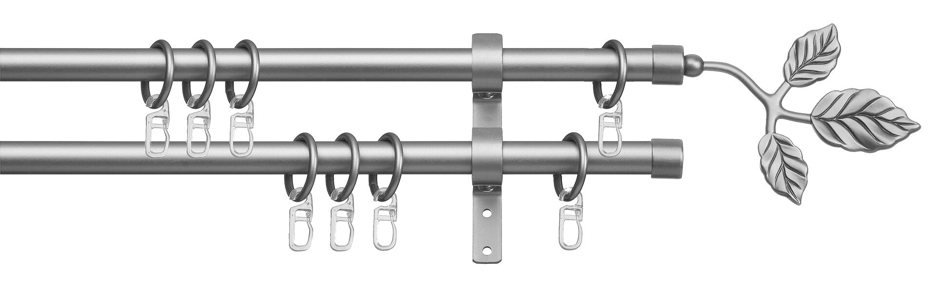 indeko Gardinenstange »Toskana«, 2 läufig-läufig, Fixmass silberfarben Größe 120 cm (Länge) 160 cm (Länge) 200 cm (Länge) 240 cm (Länge)