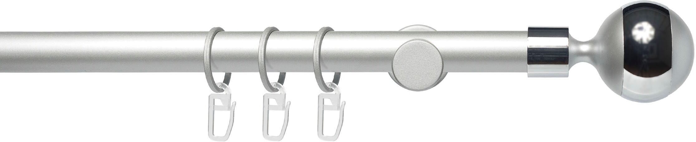 Liedeco Gardinenstange »Fertigstilgarnitur 20 mm Power Kugel mit Ring«, 1... grau Größe 120 cm (Länge) 160 cm (Länge) 200 cm (Länge) 240 cm (Länge)