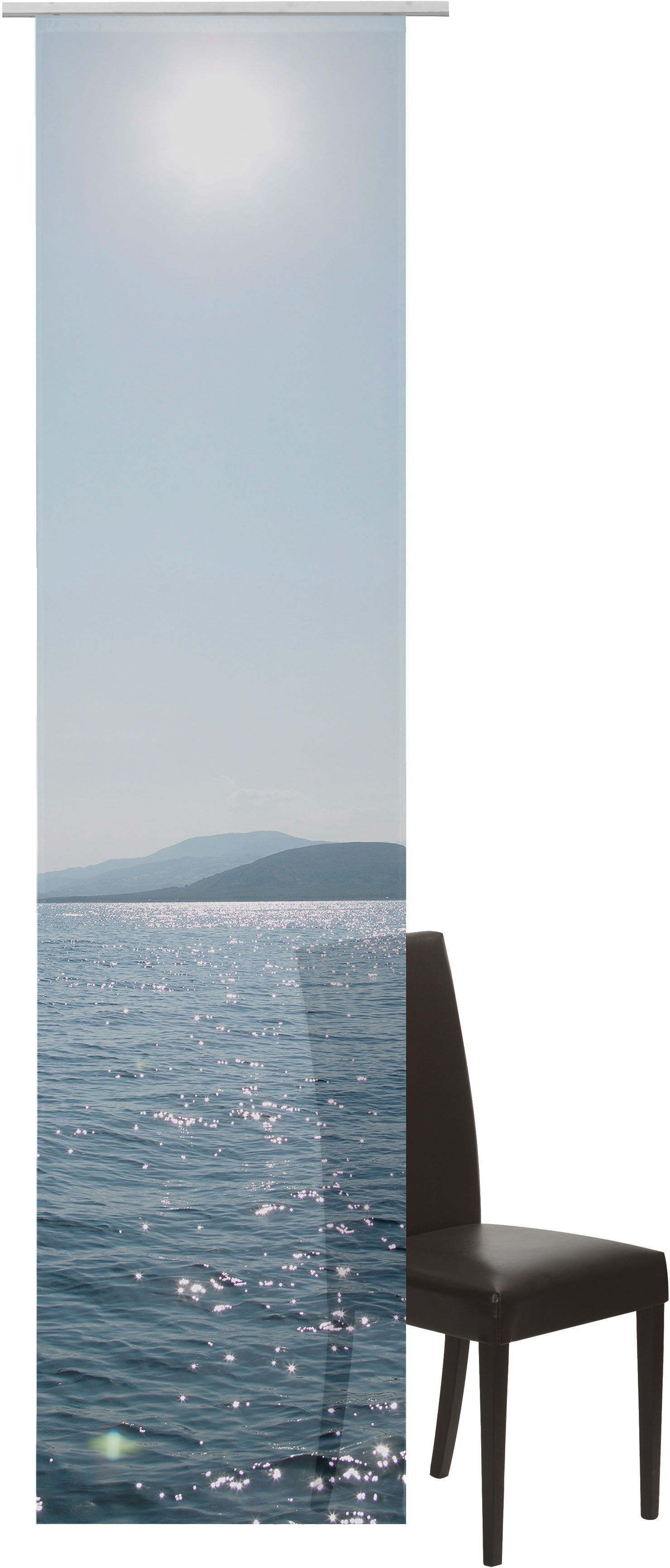 ELBERSDRUCKE Schiebegardine »Ocean«, (1 St.), Schiebevorhang mit Klettband... blau Größe