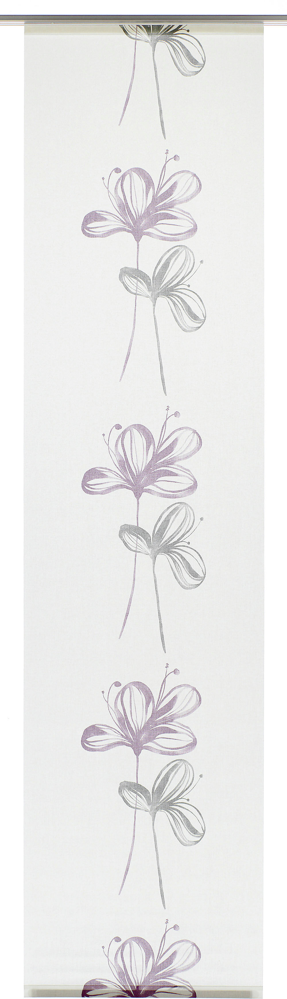 GARDINIA Schiebegardine »Flächenvorhang Stoff Flower mit silberfarbennen... lila Größe H/B: 245/60 cm