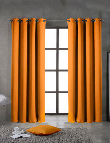 VEDIA Vorhang 1 Stück, lichtundurchlässig, orange