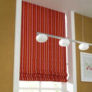 Verdunkelungsfaltrollo Rayé - 1 Stück, 100 x 180 cm - Rot/Orange/Creme