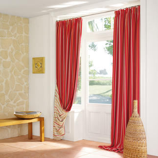 Verdunkelungsvorhang Rayé, 140 x 260 cm - Rot/Orange/Creme - 1 Stück