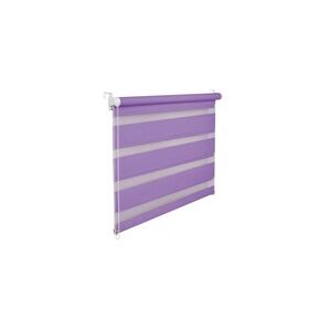 Doppelrollo Duorollo 55 cm breit 200 cm lang lila violett inkl. Seilzug Fensterrollo Klemmrollo Jalo