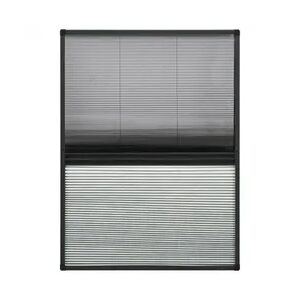 vidaXL Insektenschutz-Plissee für Fenster Alu mit Jalousie : Farbe - Anthrazit, Größe - 80 x 120 cm