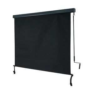 Mendler Vertikalmarkise HWC-F42, Senkrechtmarkise Sichtschutz Außenrollo Rollo, UV-Schutz 50 Stoff ~ 250x180cm, schwarz