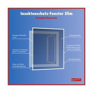 TrendLine Fliegenschutz-Fenster SLIM 120 x 150 cm weiß/weiß kürzbar
