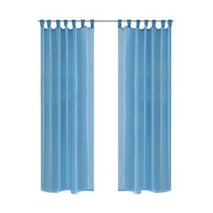 vidaXL 2 x Transparente Gardine Fertiggardine 140 x 175 cm türkis