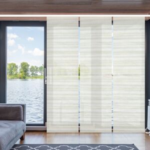 BESTLIVINGS Flächenvorhang 3er Pack 'decore' 60 x 260 cm (b x h) in 'Weiß mit Grünen Streifen', ( ohne Zubehör ) - Transparenter Voile Schiebevorhang als