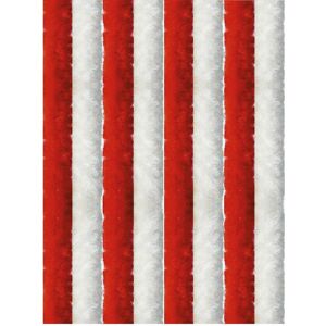 ARSVITA Flauschvorhang 100x200cm ( Rot-Weiß ), perfekter Insekten- und Sichtschutz für Ihre Balkon- und Terrassentür, viele Farben - Unistreifen rot - weiß