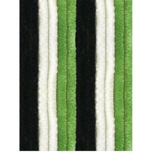 ARSVITA Flauschvorhang 100x200 ( Schwarz-Grün-Weiß ), perfekter Insekten- und Sichtschutz für Ihre Balkon- und Terrassentür, viele Farben - Unistreifen