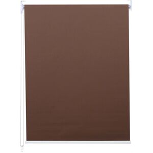 Rollo HHG 337, Fensterrollo Seitenzugrollo Jalousie, Sonnenschutz Verdunkelung blickdicht 100x160cm braun - brown