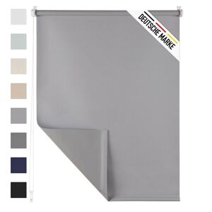 Blumtal Verdunklungsrollo 120 X 130-155cm - Klemmfix Rollo Ohne Bohren, Rollos - Akzeptabel 07 - Hellgrau 120 x 130 - 155cm