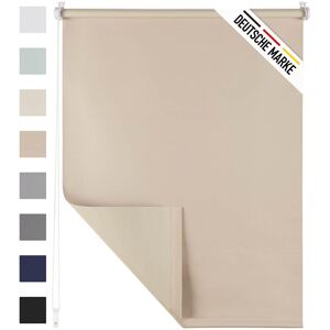 Blumtal Verdunklungsrollo 120 X 130-155cm - Klemmfix Rollo Ohne Bohren, Rollos - Akzeptabel 05 - Taupe 120 x 130 - 155cm