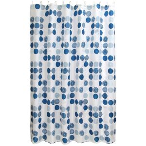 Acus Duschvorhang weiß blau Polyester-Mischgewebe B/L: ca. 180x200 cm