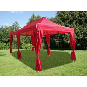 Dancover Faltzelt Faltpavillon Wasserdicht FleXtents PRO 3x6m Rot, mit 6 Gardinen