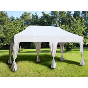 Dancover Faltzelt Faltpavillon Wasserdicht FleXtents Steel 3x6m Weiß, mit 6 Gardinen