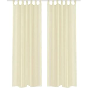 vidaXL Creme gardin 140 x 175 cm 2 stk