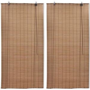 vidaXL rullegardiner 2 stk. 80 x 160 cm bambus brun