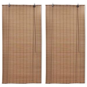 vidaXL rullegardiner 2 stk. 150x220 cm bambus brun