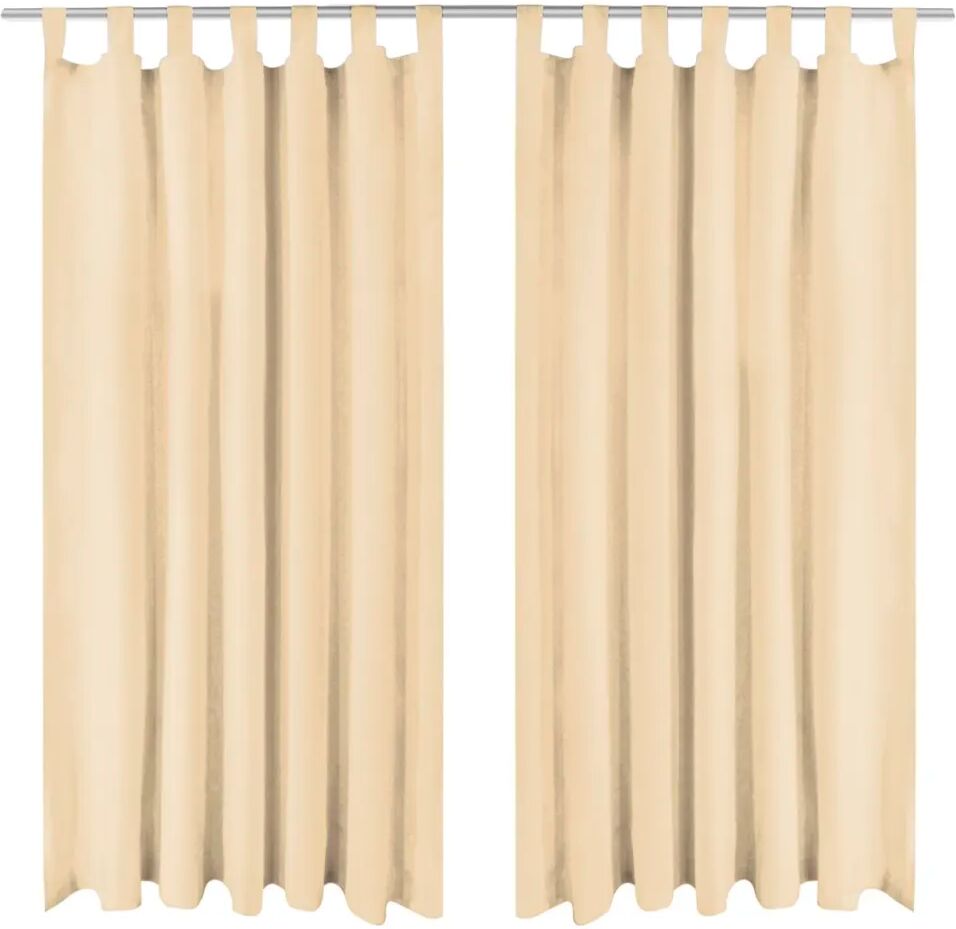 vidaXL gardiner i mikro-satin 2 stk. med løkker 140 x 225 cm beige