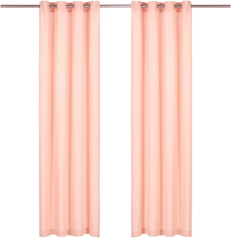 vidaXL gardiner med metalringe 2 stk. 140 x 175 cm bomuld pink