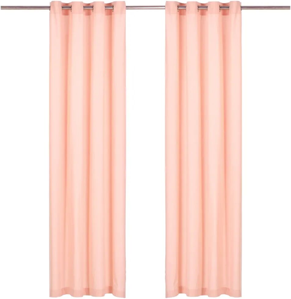 vidaXL gardiner med metalringe 2 stk. 140 x 245 cm bomuld pink