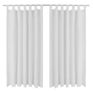 vidaXL Cortinas De Micro-raso Con Bucles 2 Unidades Blanco 140x225 Cm