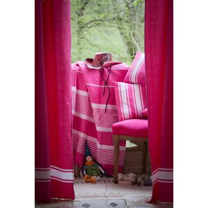 Fouta Futée Cortina ajustable de algodon, fucsia y blanco (140 x 250-280)