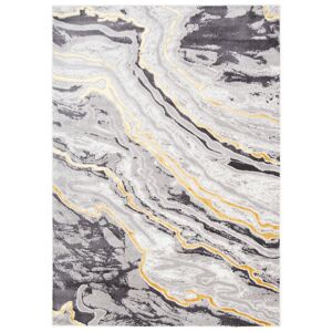 Tapiso Alfombra de salón gris claro oro crema 160 x 220 cm
