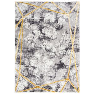 Tapiso Alfombra de salón oro gris crema 160 x 220 cm