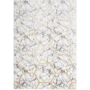 Tapiso Alfombra de salón crema oro gris  160 x 220 cm