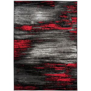 Tapiso Alfombra de salón rojo gris negro 220 x 300 cm