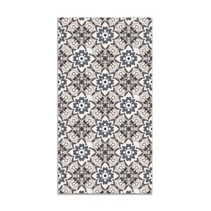 Home and Living Alfombra vinílica azulejo oriental floreada gris 160x230 cm