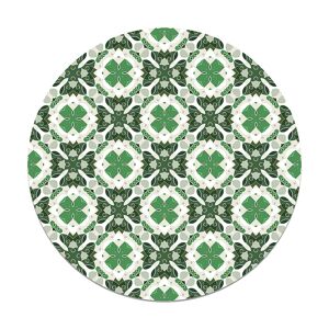 Home and Living Alfombra vinílica redonda hidráulico oriental mosaico verde 190x190 cm