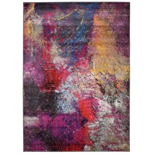 Tapiso Alfombra para salón multicolor oscuro abstracta fina 120 x 170 cm