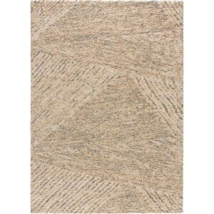 Atticgo Alfombra con texturas y diseño escandinavo en tonos beige, 133X190 cm