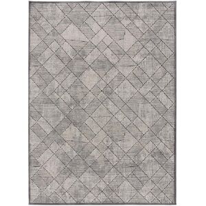 Atticgo Alfombra de viscosa y estilo vintage en gris, 160X230 cm