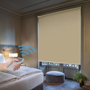 Easydeco Estor enrollable opaco a motor beige 135 x 190 cm