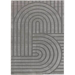 Atticgo Alfombra con relieve de estilo escandinavo en gris, 160x230 cm