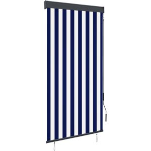 vidaXL Estor enrollable de exterior azul y blanco 80x250 cm