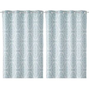 LOLAhome Set de 2 cortinas con brocado azules de Jacquard de 140x260 cm