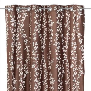 LOLAhome Set de 2 cortinas estampadas con ramas marrones de tela de terciopelo de 140x260 cm