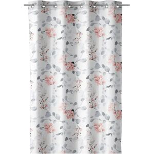 LOLAhome Cortina confeccionada de ramas rosa y gris de algodón orgánico de 140x260 cm