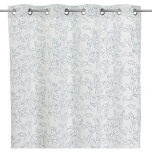 LOLAhome Set de 2 cortinas estampadas con hojas de tela de terciopelo blanco y azul de 140x260 cm