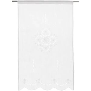 LOLAhome Cortina bordada de corazones blanca de tela de 70x110 cm