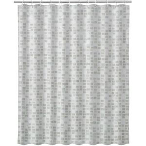 LOLAhome Cortina de baño con mosaico gris de PVC de 180x180 cm