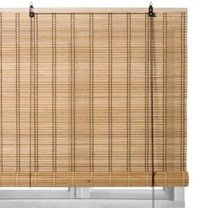 LOLAhome Estor enrollable beige de láminas de bambú de 140x180 cm